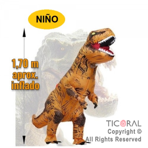 DISFRAZ INFLABLE DINOSAURIO (NI�O) REX 1.7 MT X 1
